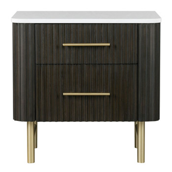 Clayten - Nightstand - Marble Top & Espresso