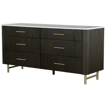 Clayten - Dresser - Marble Top & Espresso