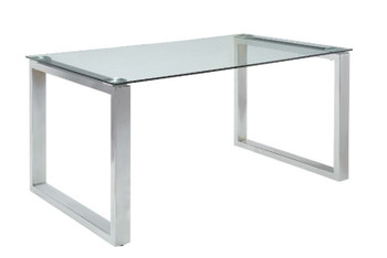 Abraham - Dining Table - Clear Glass Top & Chrome