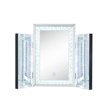 Nysa - Accent Mirror With LED - Mirrored & Faux Crystals