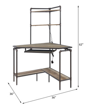 Deliz - Computer Desk With USB - Sand Gray