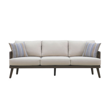 Genova - Patio Sofa With Two Accent Pillows - Gray