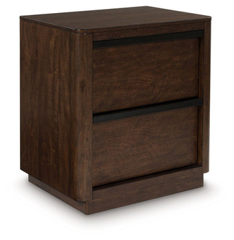 Dilenno - Dark Brown - Two Drawer Night Stand