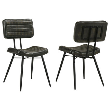 Partridge - Padded Side Chairs (Set of 2) - Espresso And Black