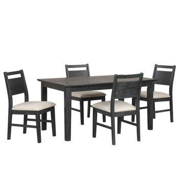 Sable Crest - 5 Piece Set (Rectangle Dining Table & 4 Chairs) - Black