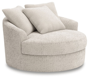 Cuddle Plush - Oversized Swivel Accent Chair - Arctic