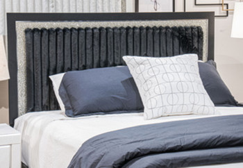 Zuraleus - Black - Queen Upholstered Panel Headboard