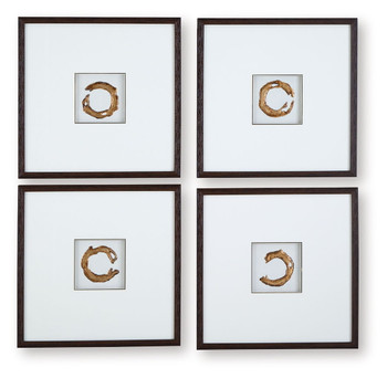 Dallbourne - White / Gold Finish - Wall Art Set (Set of 4)