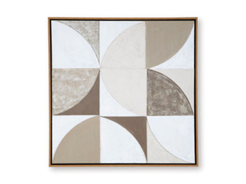Harelman - Tan / Taupe / White - Wall Art