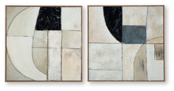 Bexlen - Tan / Taupe / Black - Wall Art Set (Set of 2)