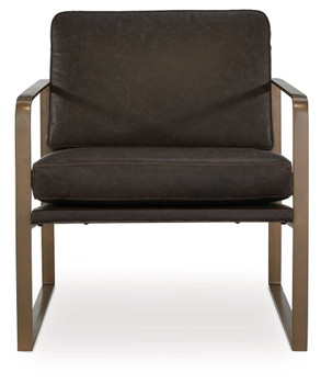 Bradett - Dark Brown / Gold Finish - Accent Chair