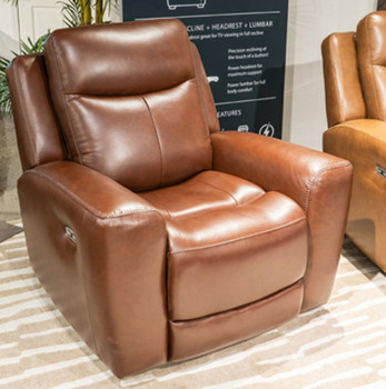 Next Move - Mahogany - Power Recliner With Adjustable Headrest