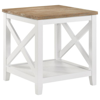Hollis - Square Wood Table With Shelf