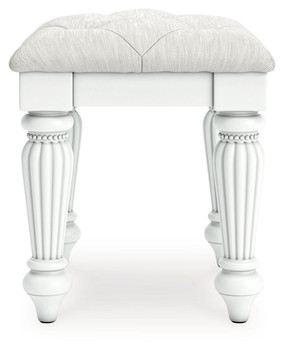Kozlani - Vanity Upholstered Stool - White