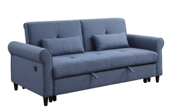 Nichelle - Sofa With Sleeper - Blue Fabric
