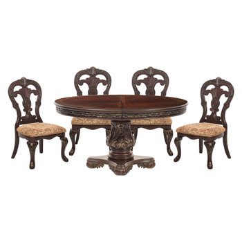 Deryn Park - 5 Piece Set (Round Table & 4 Side Chairs) - Cherry