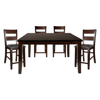 Mantello - 5 Piece Set (Counter Height Table & 4 Chairs) - Cherry
