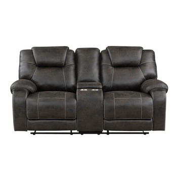 Gainesville - Double Reclining Loveseat With Center Console - Chocolate