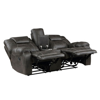 Gainesville - Double Reclining Loveseat With Center Console - Chocolate