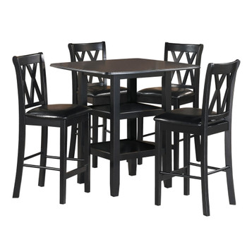 Norman - 5 Piece Pack Counter Height Set - Black