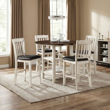 Kiwi - Counter Height Drop Leaf Table - White / Cherry