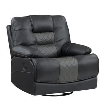 Fabian - Swivel Glider Reclining Chair - 2-Tone Gray (Gray / Dark Gray)