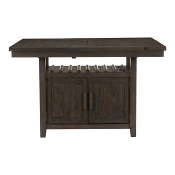 Oxton - Counter Height Table With Storage Base - Brown