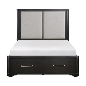 Gilbert - 4 Piece Set (Queen Bed, Nightstand, Dresser, Mirror) - Charcoal