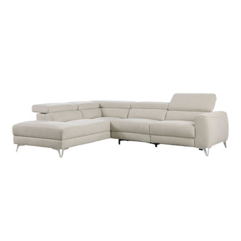 Bienvenue - 2 Piece Power Reclining Sectional With Left Chaise - Beige