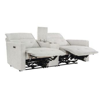 Salida - Power Double Reclining Loveseat With Center Console And Power Headrests - White