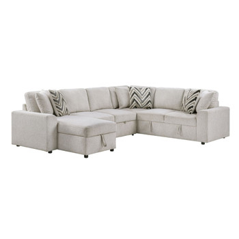 Myrtle - 3 Piece Sectional With Pull-Out Bed And Hidden Storage - Beige