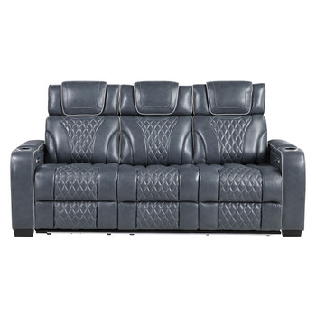 Apex - Power Double Reclining Sofa With Center Drop-Down Cup Holders, Power Headrests, Storage Arms With Cup Holders, Reading Lights, Wireless Charger, Air Massage And Heat, LED Lighting And Charging Ports