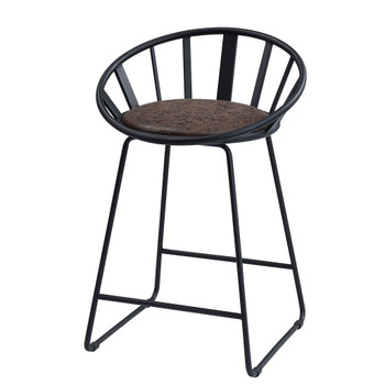 Zudora - Counter Height Chair (Set of 2) - Synthetic Leather & Black
