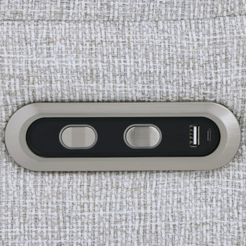 Eastre - Power Motion Loveseat With USB Port - Beige Chenille