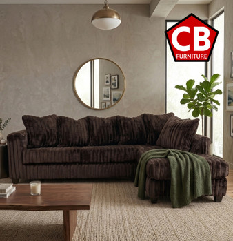 LEVITA Chocolate Corduroy 107" x 80" Sectional