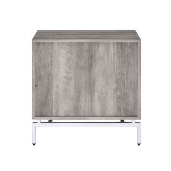 Cistus - Accent Table - Weathered Gray Oak & White