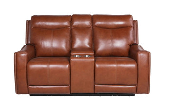 Natalia - Recliner Console Loveseat - Dark Brown