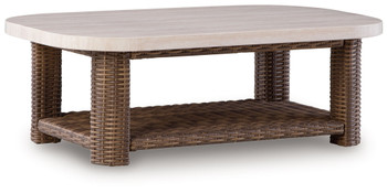 Dolan Creek - Rectangular Cocktail Table - Beige / Brown