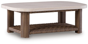 Dolan Creek - Rectangular Cocktail Table - Beige / Brown