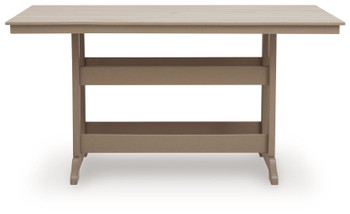Seacliff Beach - Rectangular Counter Height Dining Table With Umbrella Option - Medium Brown