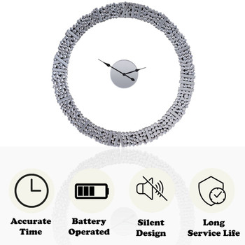 Kachina - 39" Wall Clock - Mirrored & Faux Gems