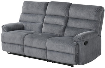 RIDDLER Gray Corduroy 3 Piece Reclining Livingroom