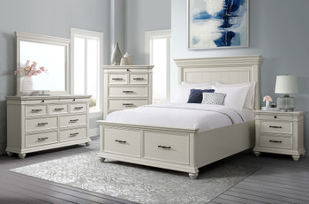 EMERSEN White Storage Platform Bedroom Set