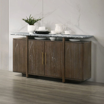 Dillon - Server With Marble Top - Natural / Walnut