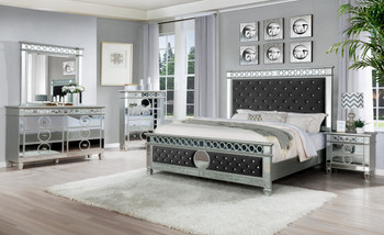 INSIGNA Velvet & Mirrored Bed