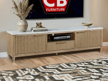 LIONGATE Natural Brown 84" Wide x 24" Height TV Stand