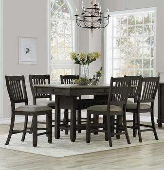 PORTSVILLE Black 60" Wide x 40" Depth Counter Height Table