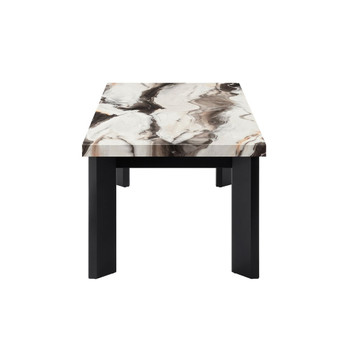 Strata - Faux Marble 3 Piece Occasional Set (1 Coffee & 2 End Tables) - Black / White
