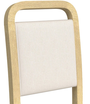 BRIAA Natural 5 Piece Dining Set with White Fabric Chairs