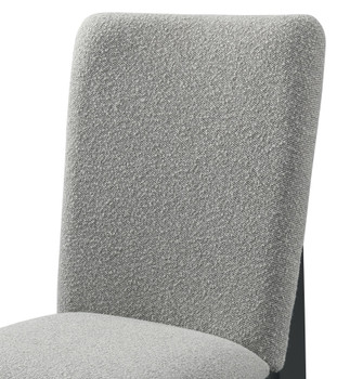 KARIM Black & Gray Boucle 7 Piece Dining Set